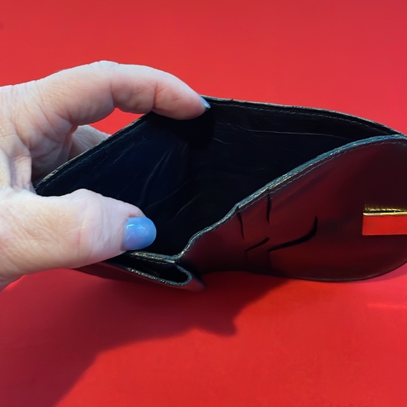 VINTAGE GUCCI BIFOLD NAVY CANVAS/LEATHER HORSEBIT BIFOLD WALLET - Picture 13 of 14